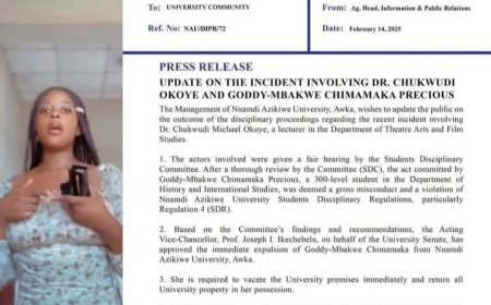 UNIZIK STUDENT ASSAULTS LECTURER, GETS EXPELLED FROM THE UNIVERSITY